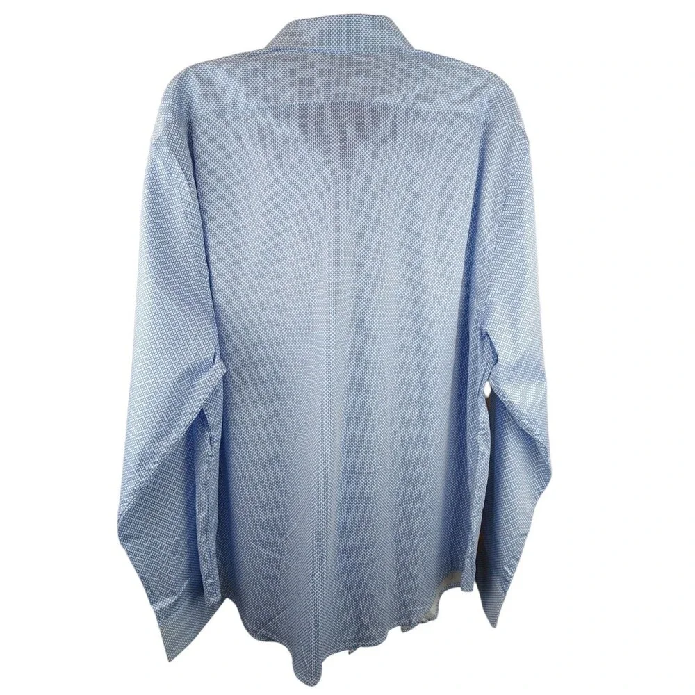 Dstrict&Row Slim Fit Button‎ Front Shirt Men's Size XXL in Blue/White Geo NWT!